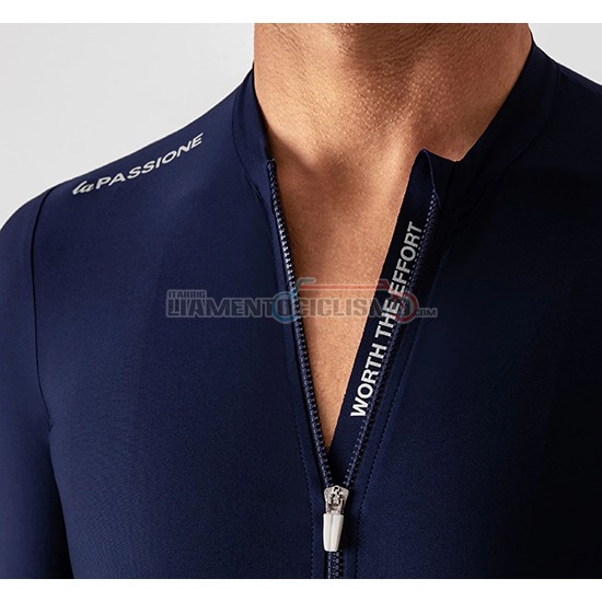 Abbigliamento Ciclismo La Passione Manica Corta 2019 Blu Bianco